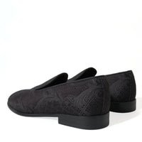 Dolce & Gabbana Elegant Black Brocade Dress Loafers