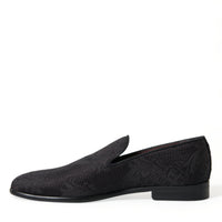 Dolce & Gabbana Elegant Black Brocade Dress Loafers