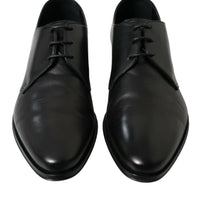 Dolce & Gabbana Elegant Black Leather Derby Dress Shoes