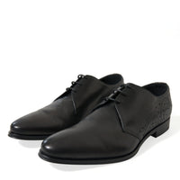 Dolce & Gabbana Elegant Black Leather Derby Dress Shoes