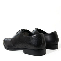 Dolce & Gabbana Elegant Black Leather Derby Dress Shoes