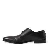 Dolce & Gabbana Elegant Black Leather Derby Dress Shoes