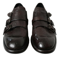 Dolce & Gabbana Elegant Triple Buckle Leather Dress Shoes