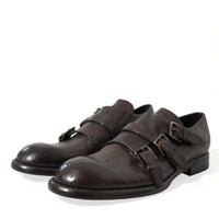 Dolce & Gabbana Elegant Triple Buckle Leather Dress Shoes