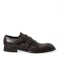 Dolce & Gabbana Elegant Triple Buckle Leather Dress Shoes