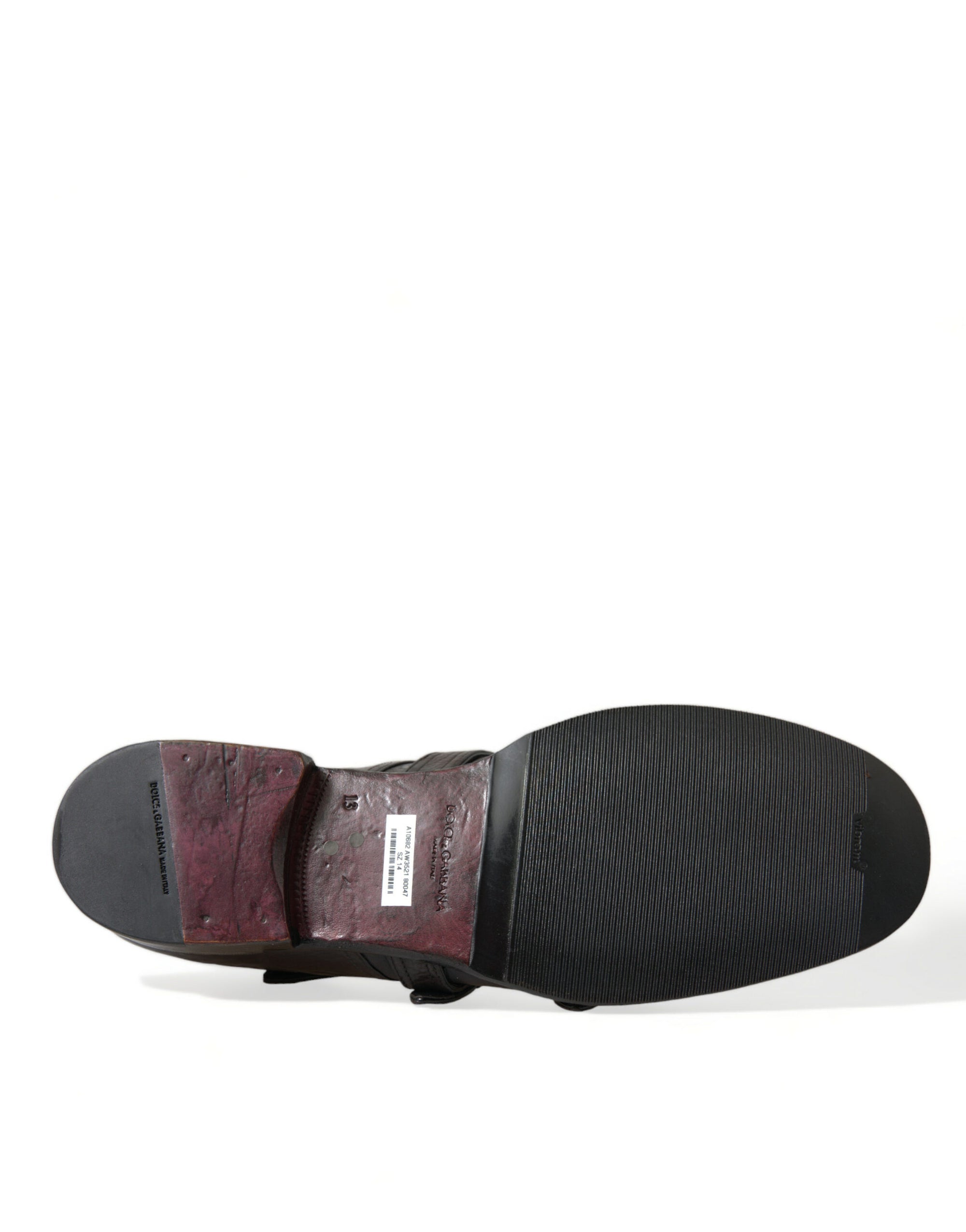 Dolce &amp; Gabbana Elegant Triple Buckle Leather Dress Shoes