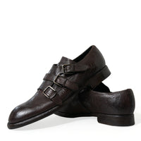 Dolce & Gabbana Elegant Triple Buckle Leather Dress Shoes