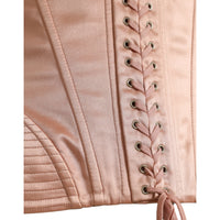 Dolce & Gabbana Elegant Pink Lace-Up Corset Belt