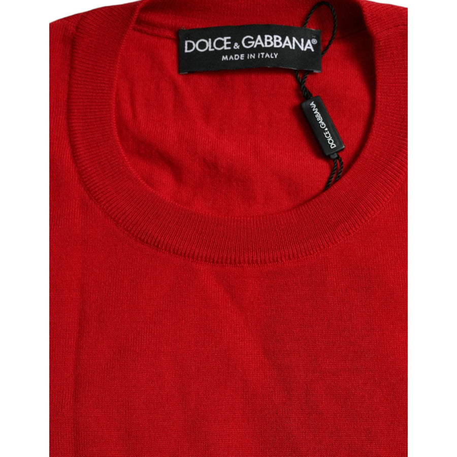 Dolce & Gabbana Radiant Red Wool Pullover Sweater