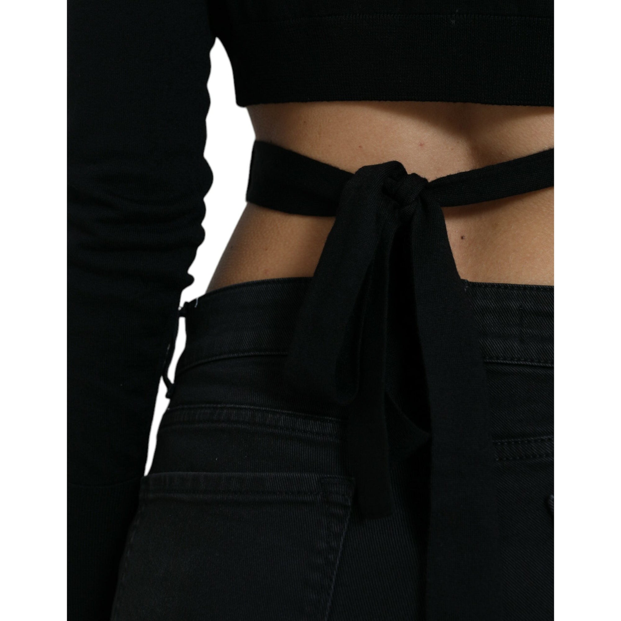 Dolce &amp; Gabbana Elegant Black Virgin Wool Cardigan Sweater