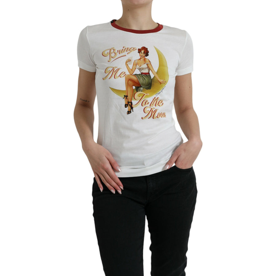 Dolce & Gabbana Elegant White Cotton Crew Neck Tee