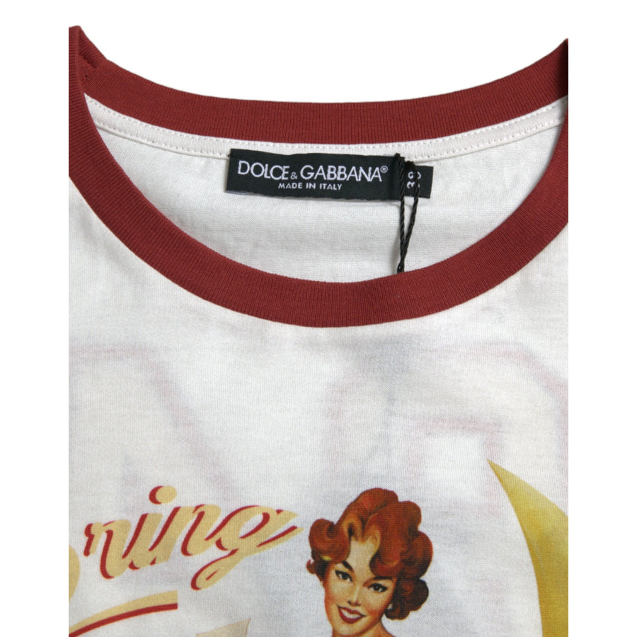 Dolce & Gabbana Elegant White Cotton Crew Neck Tee