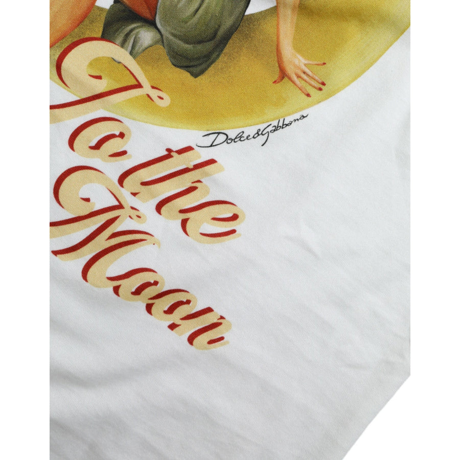 Dolce & Gabbana Elegant White Cotton Crew Neck Tee