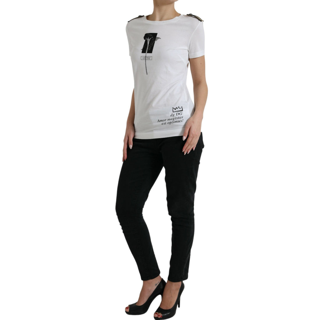 Dolce & Gabbana Elegant Monochrome Crew Neck T-Shirt