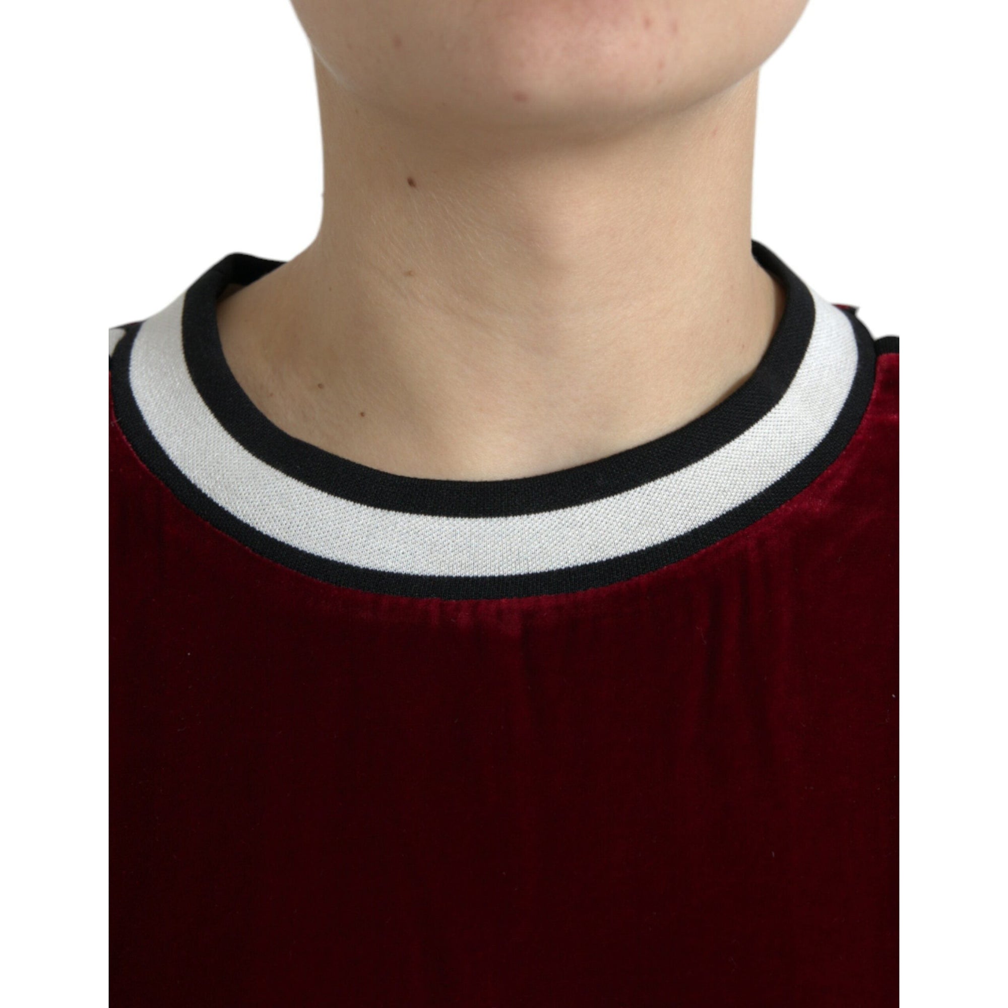 Dolce &amp; Gabbana Elegant Burgundy Silk-Blend Sweater