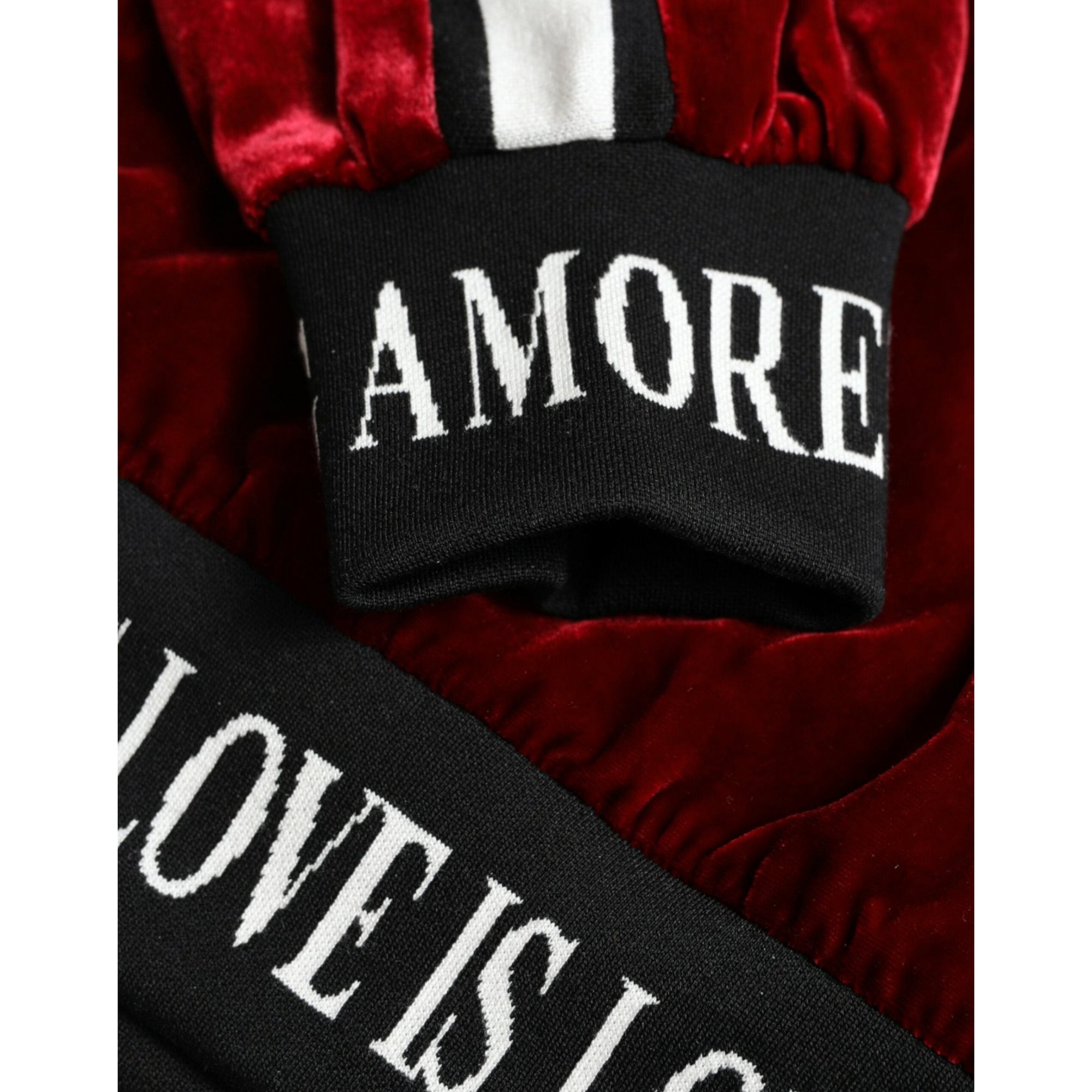Dolce &amp; Gabbana Elegant Burgundy Silk-Blend Sweater