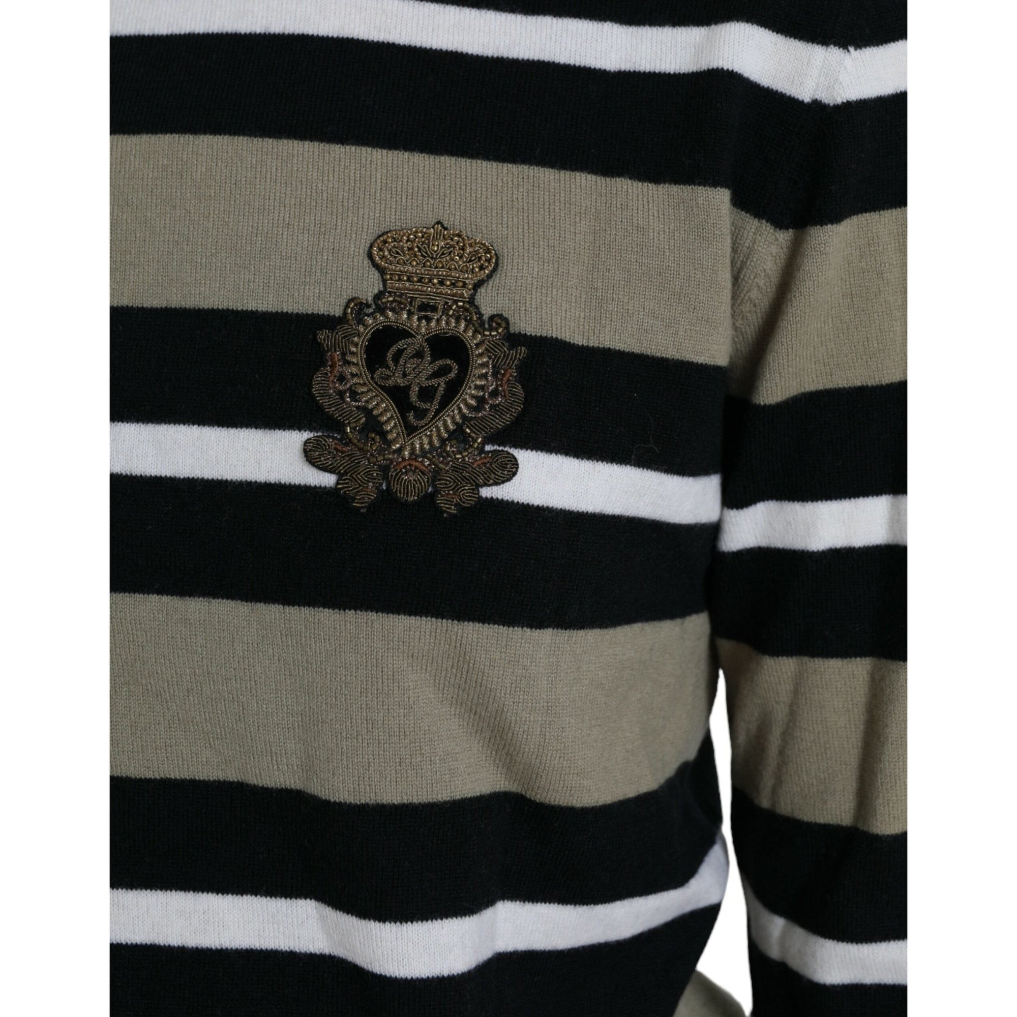 Dolce &amp; Gabbana Elegant Striped Turtleneck Wool Sweater