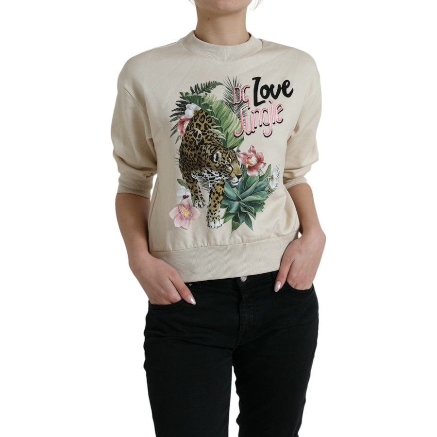 Dolce & Gabbana Elegant Jungle Print Crewneck Sweater