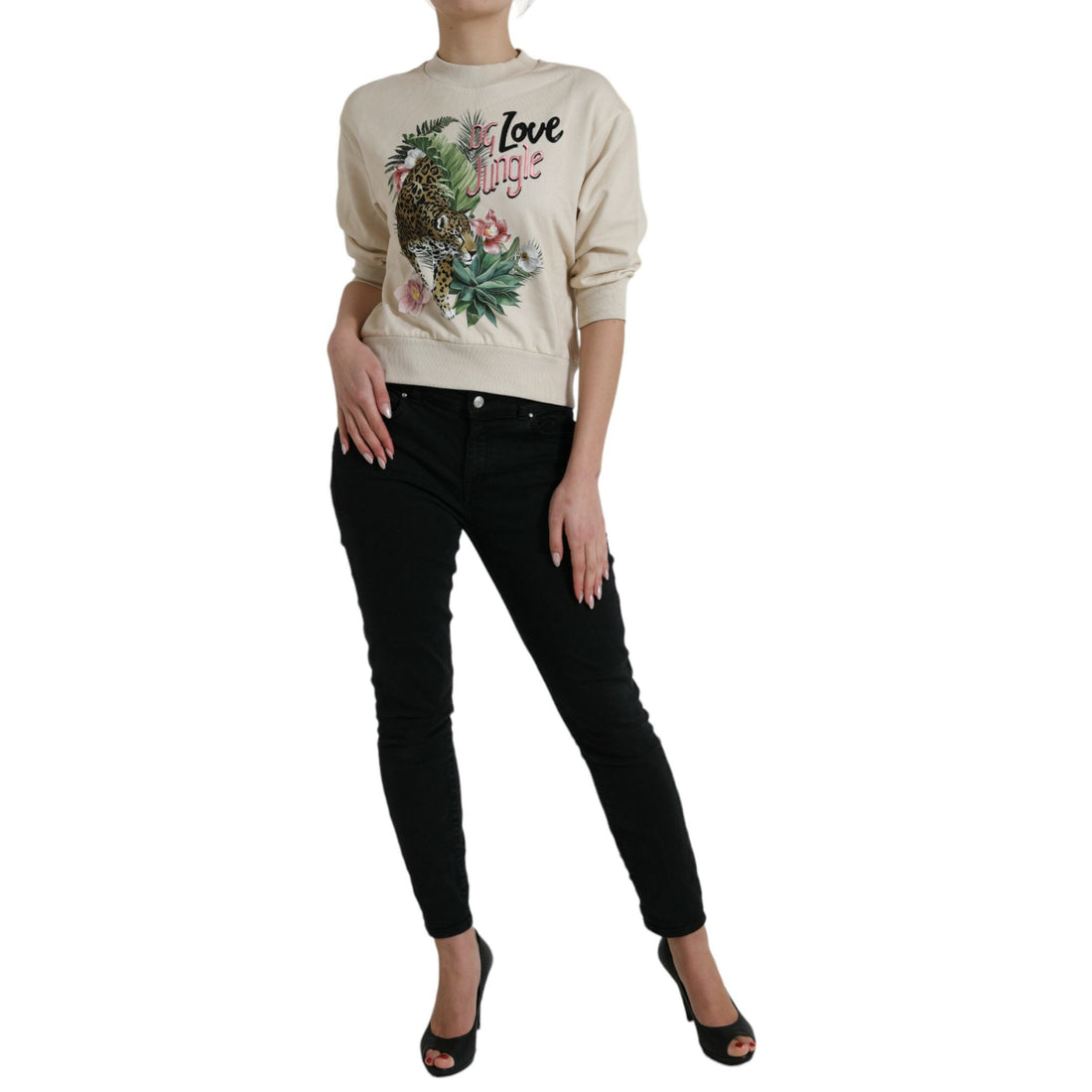 Dolce & Gabbana Elegant Jungle Print Crewneck Sweater