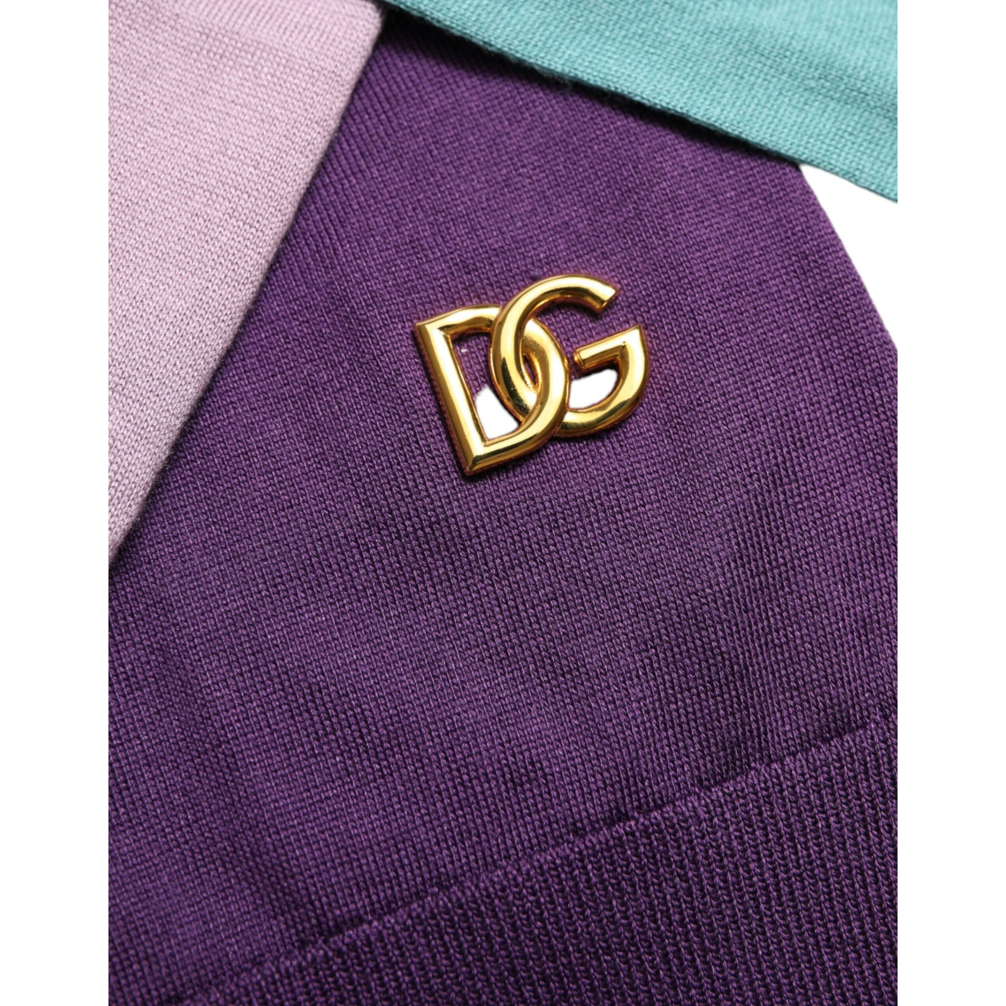 Dolce &amp; Gabbana Multicolor Silk Pussy-bow Sweater
