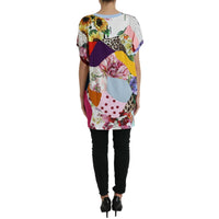 Dolce & Gabbana Multicolor Cotton Silk Patchwork Blouse