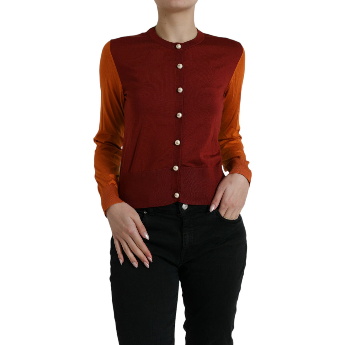 Dolce & Gabbana Elegant Silk Cardigan Sweater in Vibrant Tones