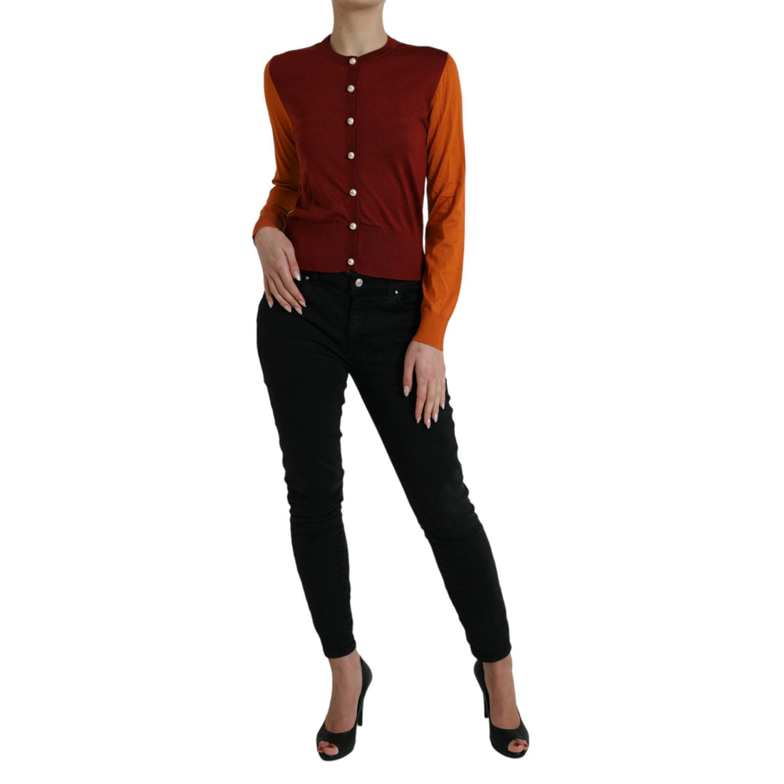 Dolce & Gabbana Elegant Silk Cardigan Sweater in Vibrant Tones