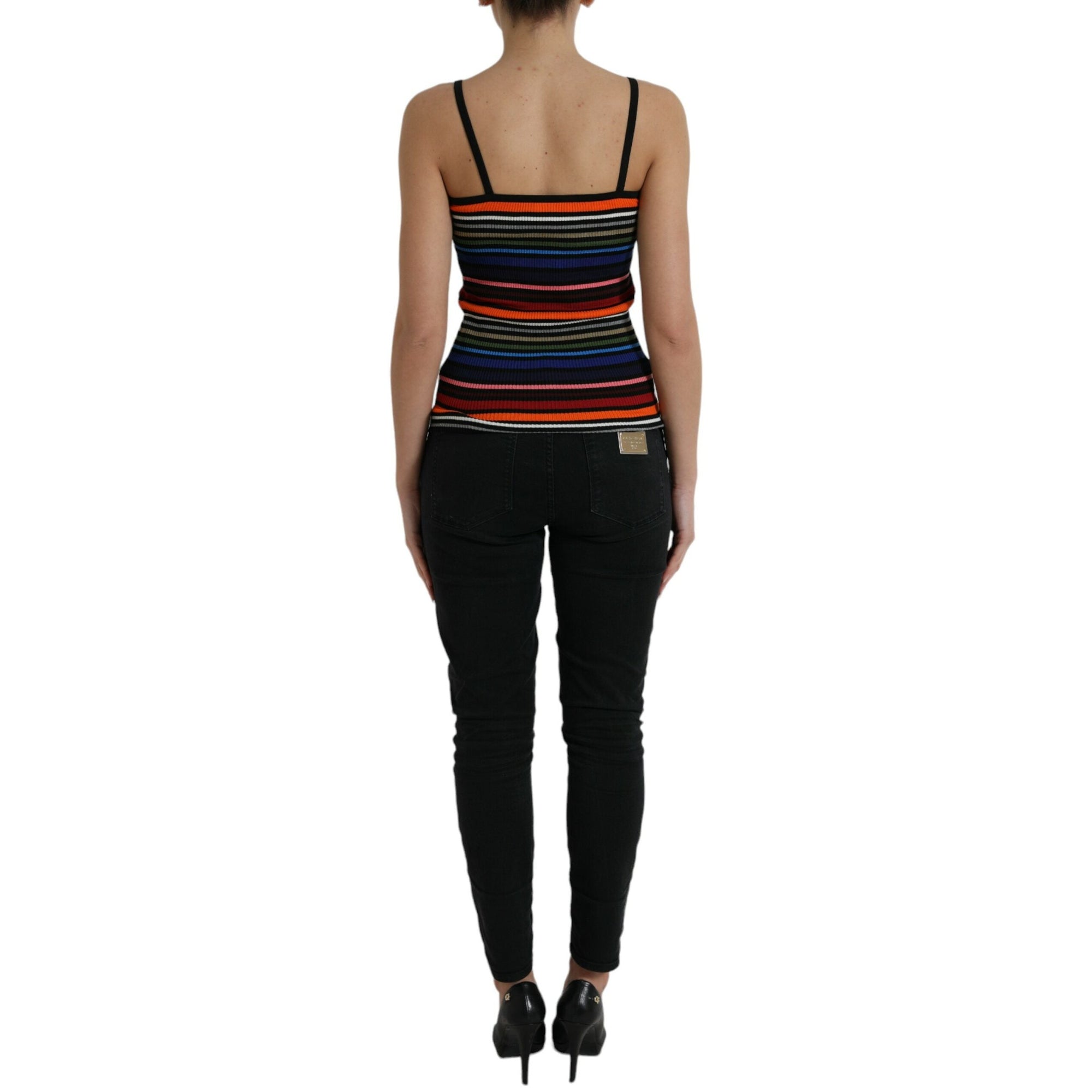 Dolce &amp; Gabbana Chic Striped Spaghetti Strap Tank Top