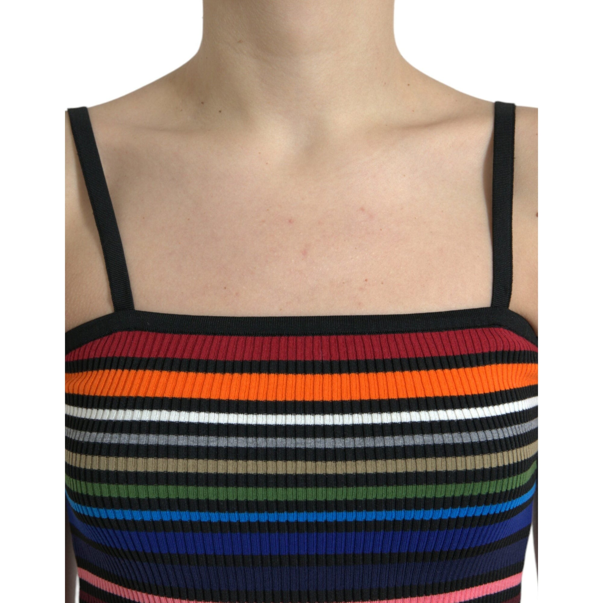 Dolce &amp; Gabbana Chic Striped Spaghetti Strap Tank Top