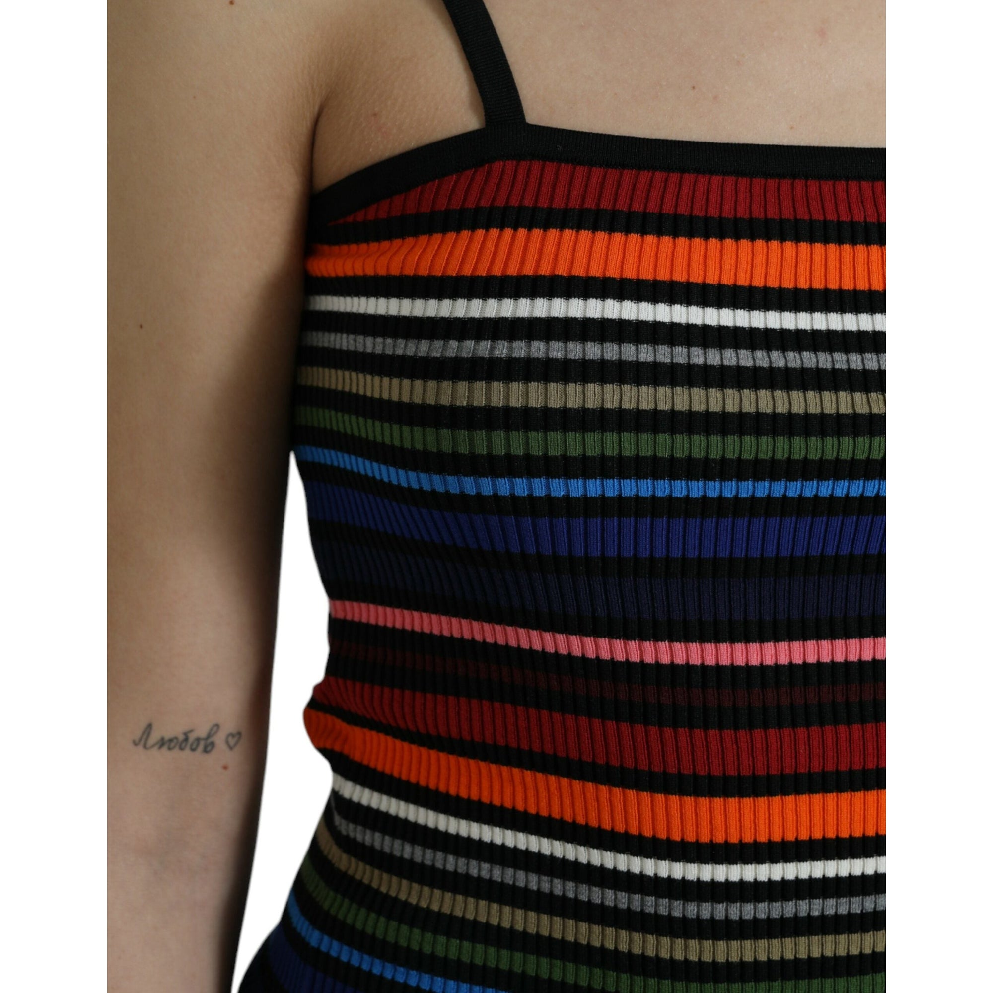 Dolce &amp; Gabbana Chic Striped Spaghetti Strap Tank Top