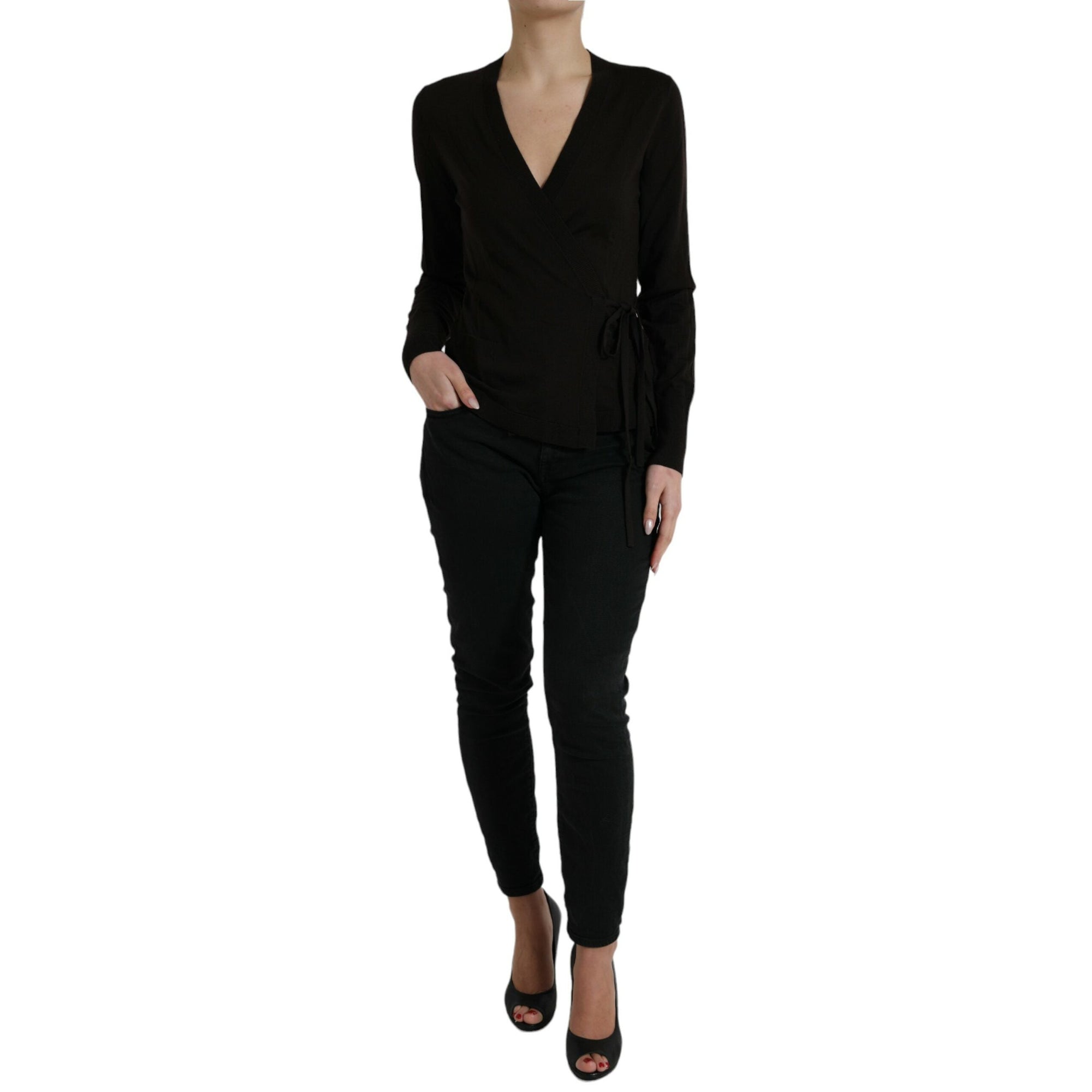 Dolce &amp; Gabbana Elegant Black Virgin Wool Cardigan