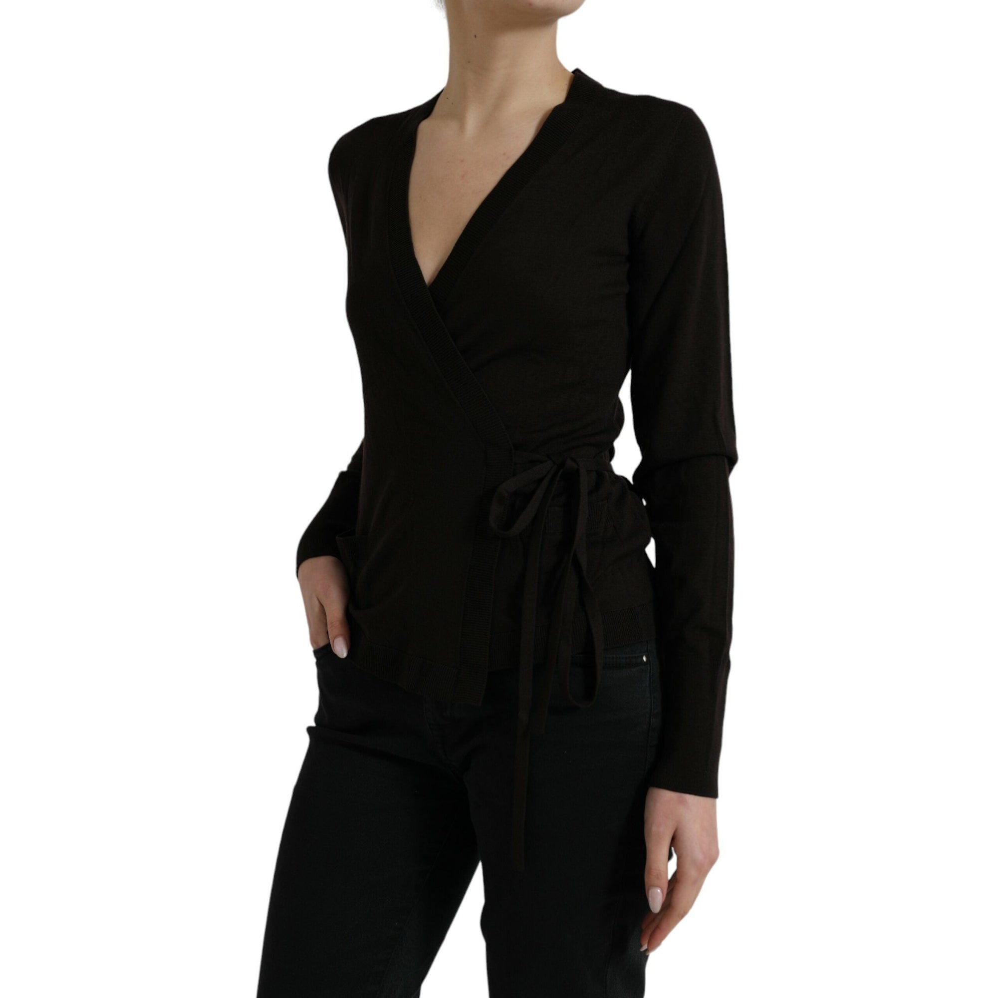 Dolce &amp; Gabbana Elegant Black Virgin Wool Cardigan