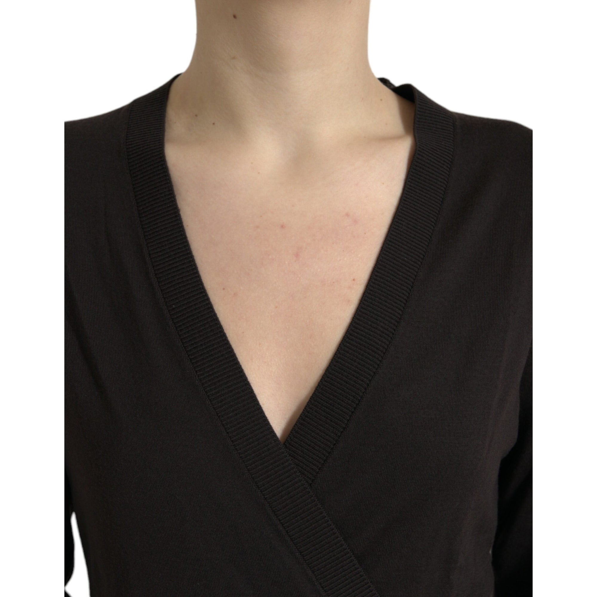 Dolce &amp; Gabbana Elegant Black Virgin Wool Cardigan
