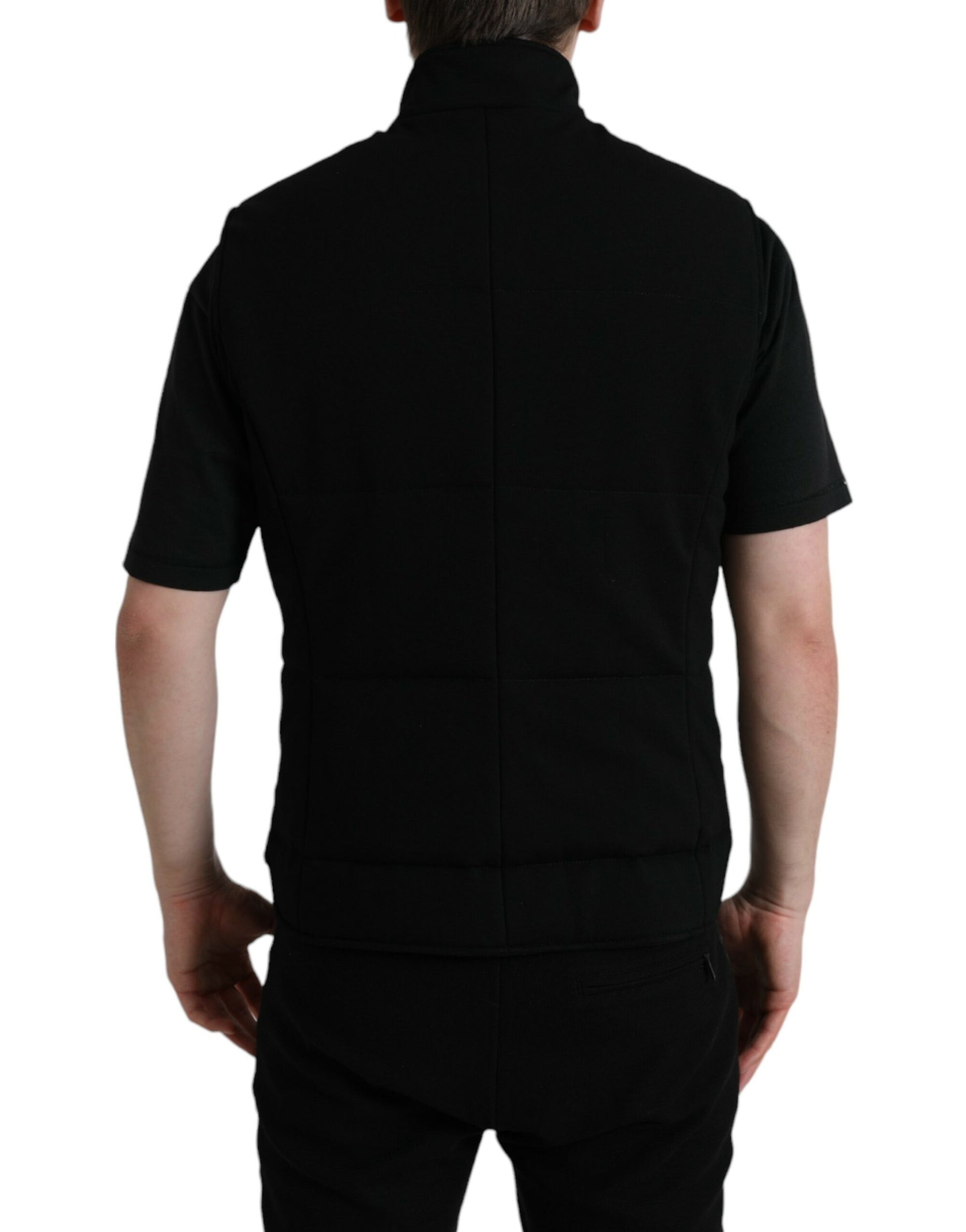 Dolce &amp; Gabbana Elegant Black Sleeveless Vest Jacket