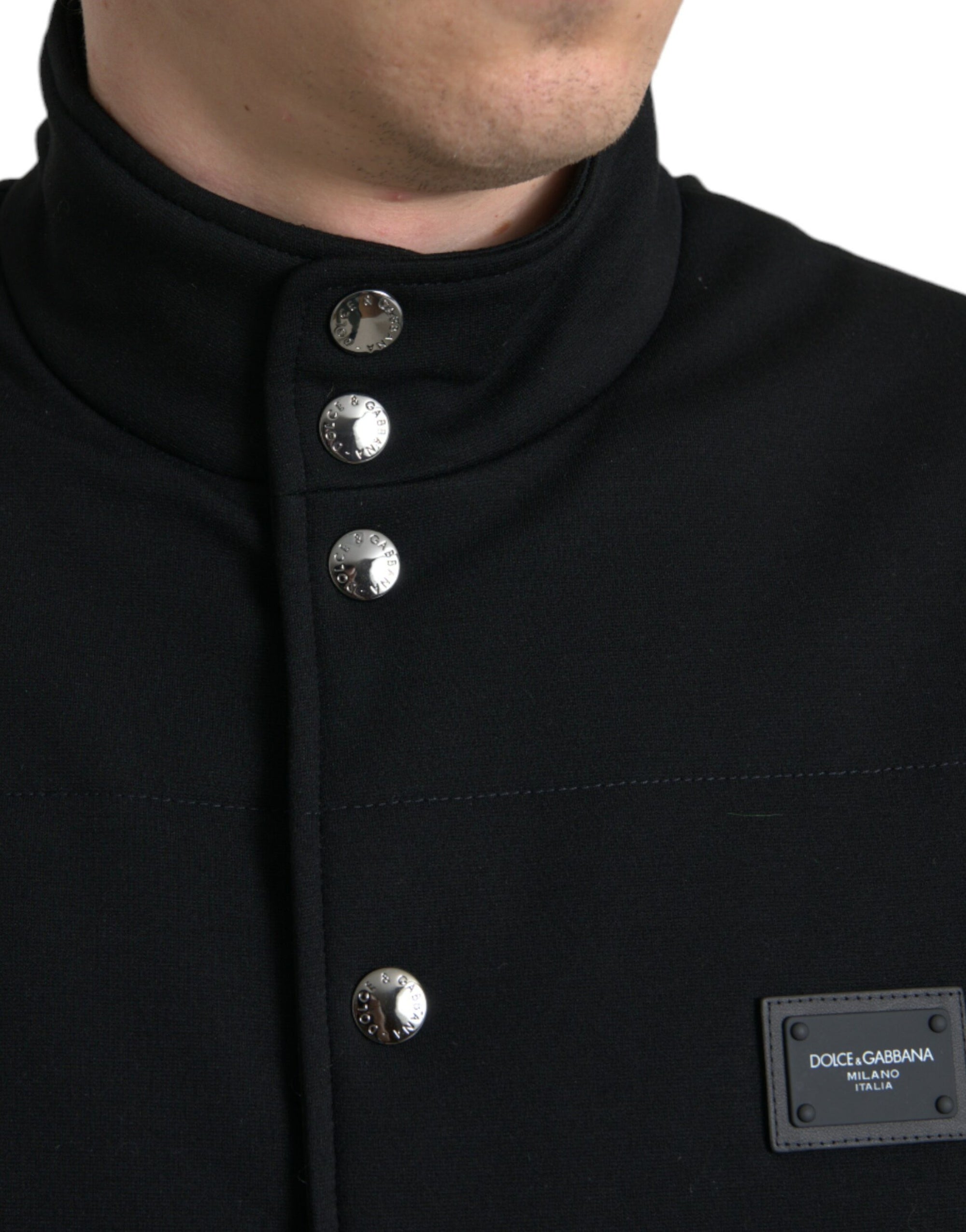 Dolce &amp; Gabbana Elegant Black Sleeveless Vest Jacket