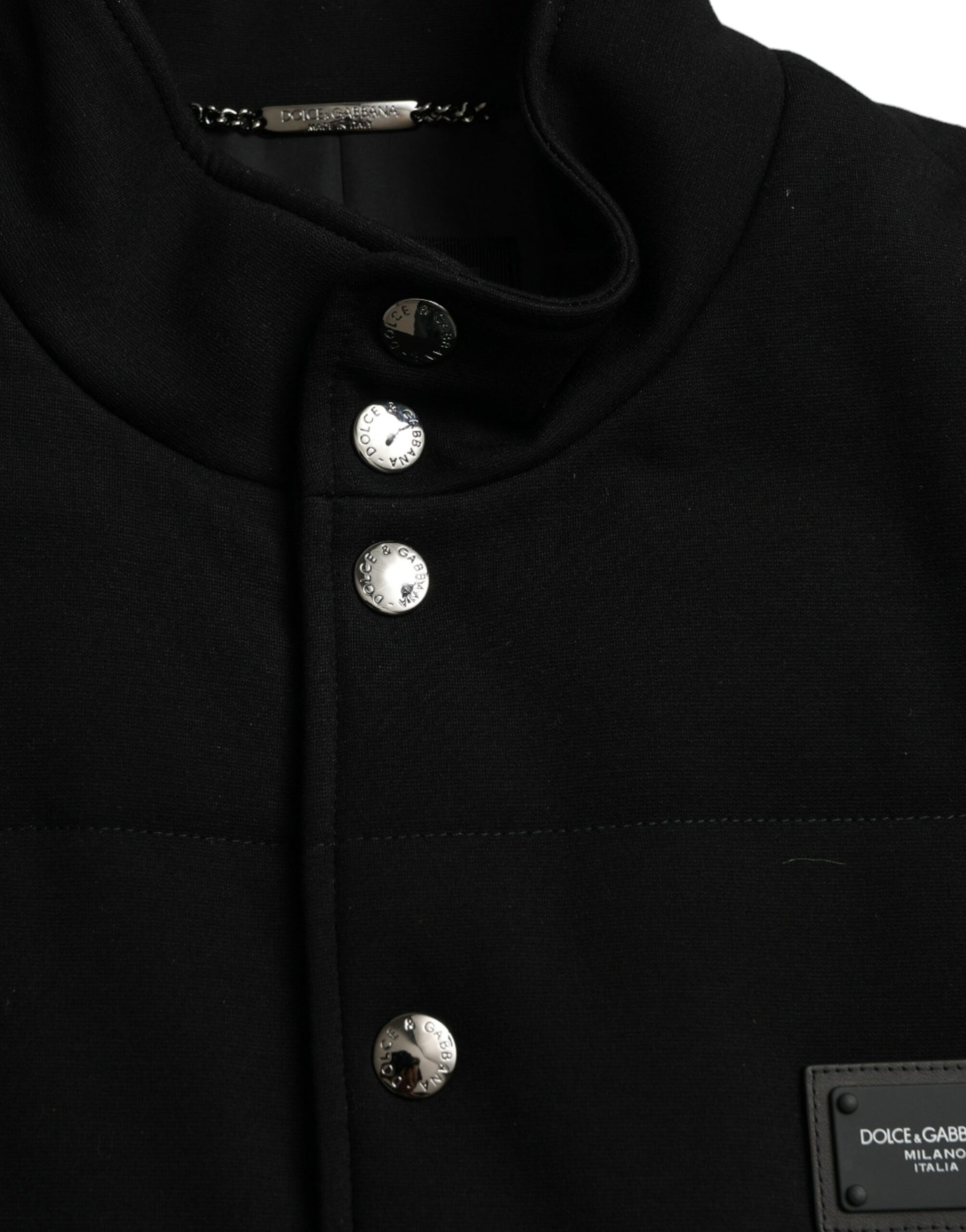 Dolce &amp; Gabbana Elegant Black Sleeveless Vest Jacket
