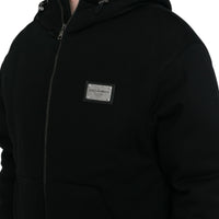 Dolce & Gabbana Elegant Black Bomber Jacket with Hood