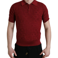 Dolce & Gabbana Elegant Silk Maroon Polo T-Shirt