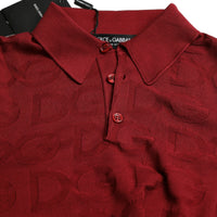 Dolce & Gabbana Elegant Silk Maroon Polo T-Shirt