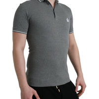 Dolce & Gabbana Elegant Grey Cotton Polo T-Shirt