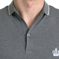 Dolce & Gabbana Elegant Grey Cotton Polo T-Shirt