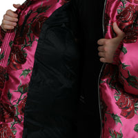 Dolce & Gabbana Elegant Rose Print Quilted Jacket