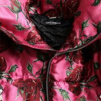 Dolce & Gabbana Elegant Rose Print Quilted Jacket