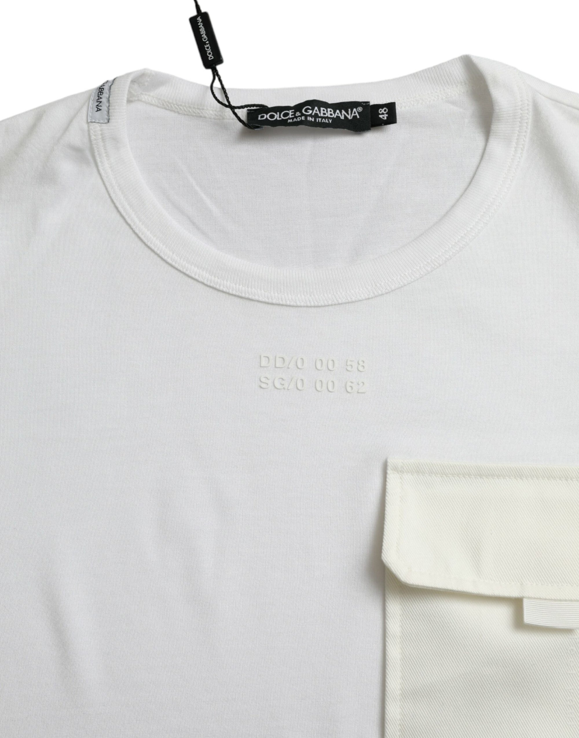 Dolce &amp; Gabbana Elegant White Crew Neck Cotton Tee