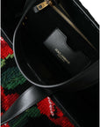 Dolce & Gabbana Chic Embroidered Floral Black Tote