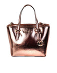 Michael Kors Jet Set Primrose Metallic XS Carryall Top Zip Tote Bag Purse