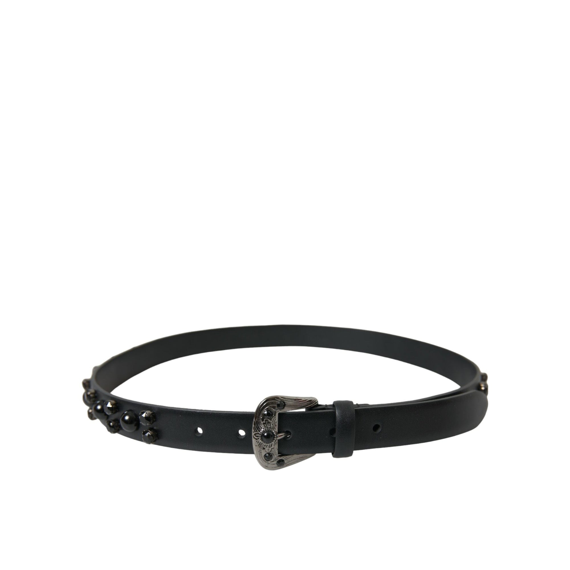 Dolce &amp; Gabbana Engraved Logo Leather Waist Belt