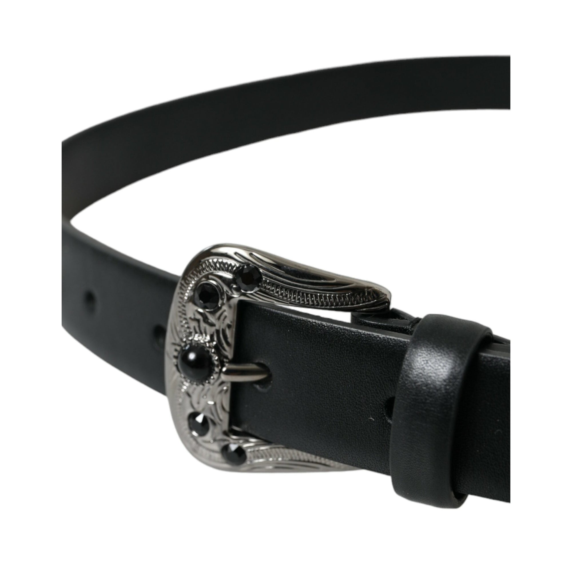Dolce &amp; Gabbana Engraved Logo Leather Waist Belt