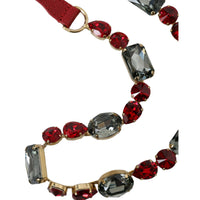 Dolce & Gabbana Radiant Red Crystal Buckle Waist Belt