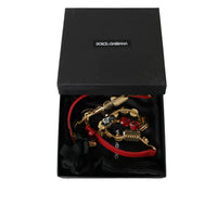 Dolce & Gabbana Radiant Red Crystal Buckle Waist Belt